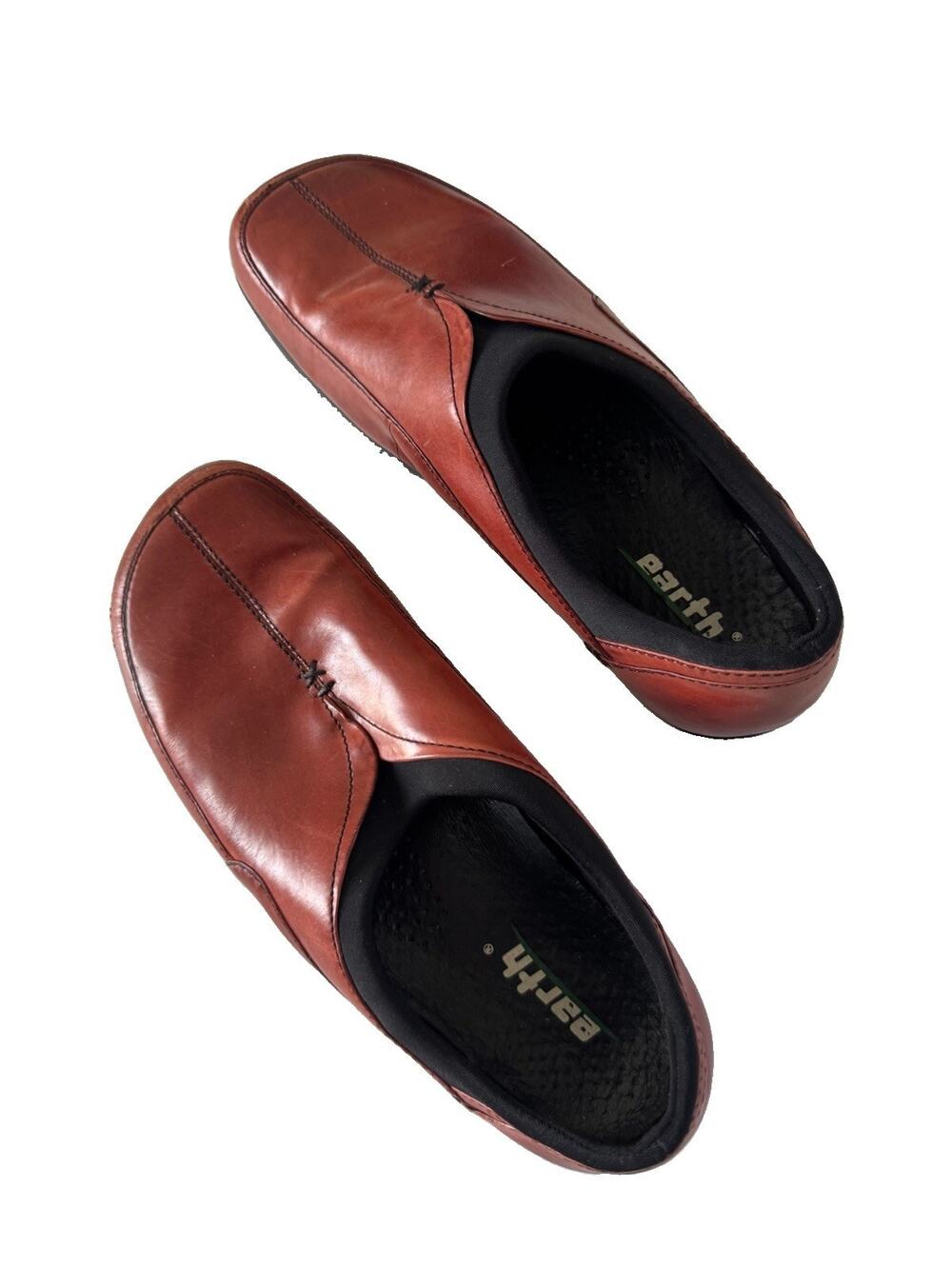 Earth Kalso Reflect Leather Loafers Negative Heel Shoes Rust Red Womens Size 7B
